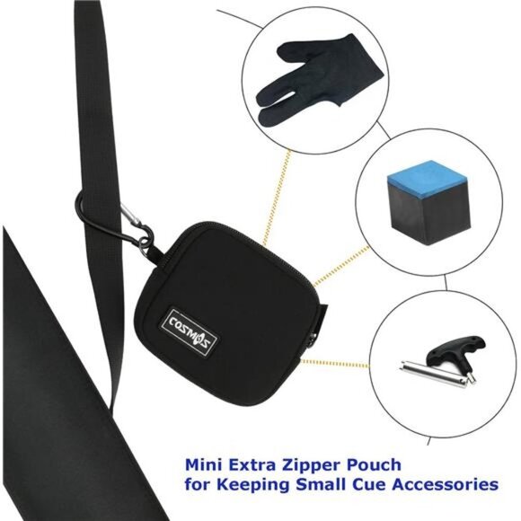 Cue Stick Carrying Bag for 1/2 Billiard Stick Storage, 32 Inches Black Color - Picture 3 of 7